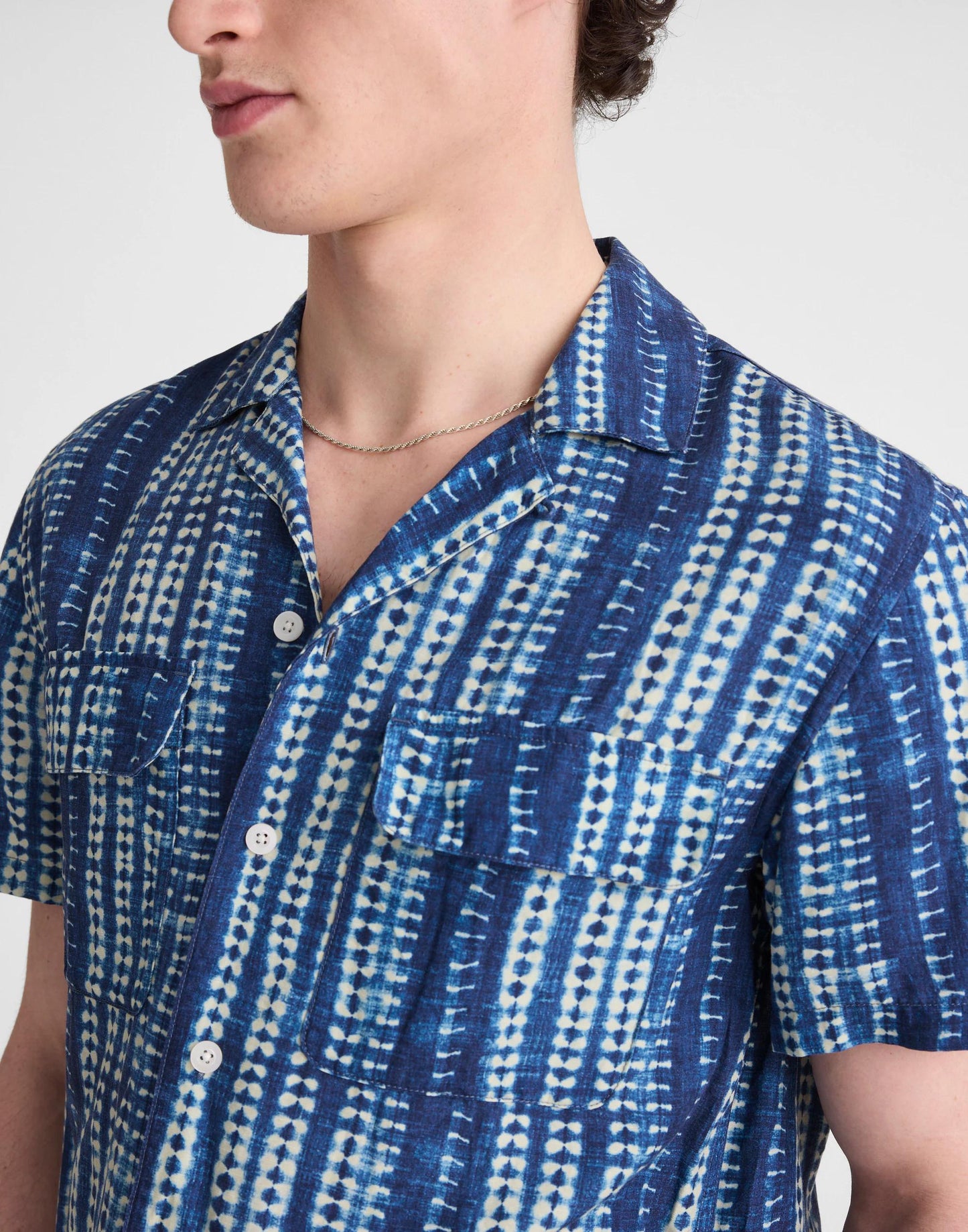 Short-Sleeve Camp Shirt in Archive Linen Blend Classic Indigo | Madewell