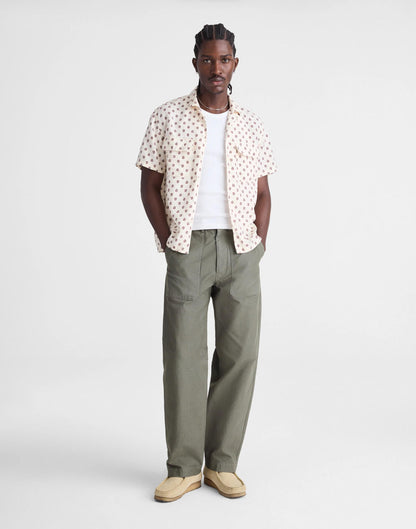Short-Sleeve Camp Shirt in Archive Linen Blend Vintage Ivory | Madewell