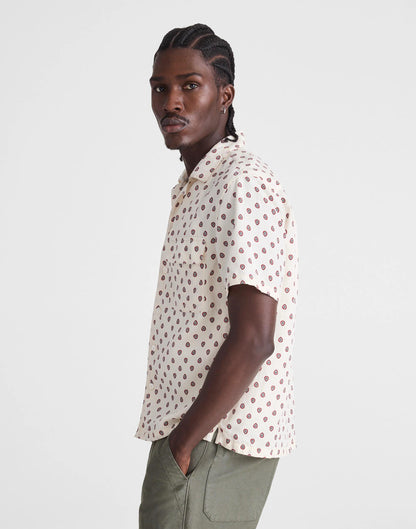 Short-Sleeve Camp Shirt in Archive Linen Blend Vintage Ivory | Madewell