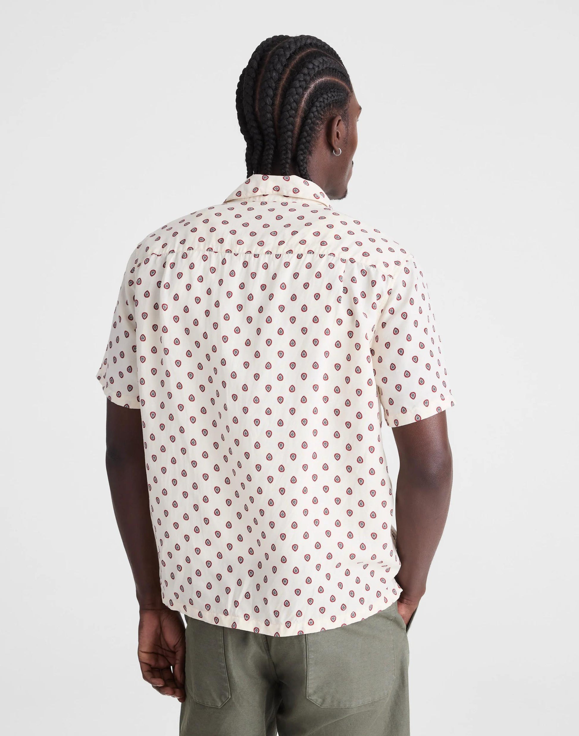 Short-Sleeve Camp Shirt in Archive Linen Blend Vintage Ivory | Madewell