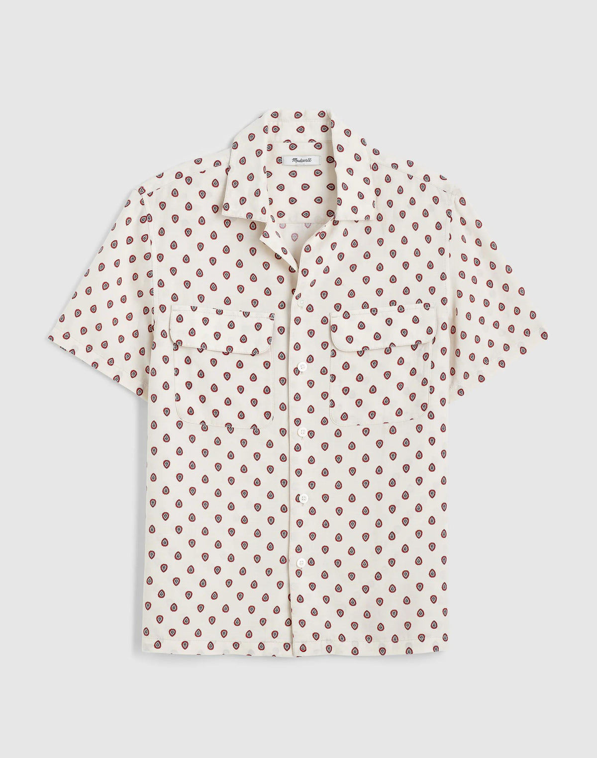 Short-Sleeve Camp Shirt in Archive Linen Blend Vintage Ivory | Madewell