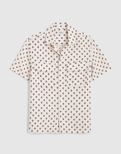 Short-Sleeve Camp Shirt in Archive Linen Blend Vintage Ivory | Madewell