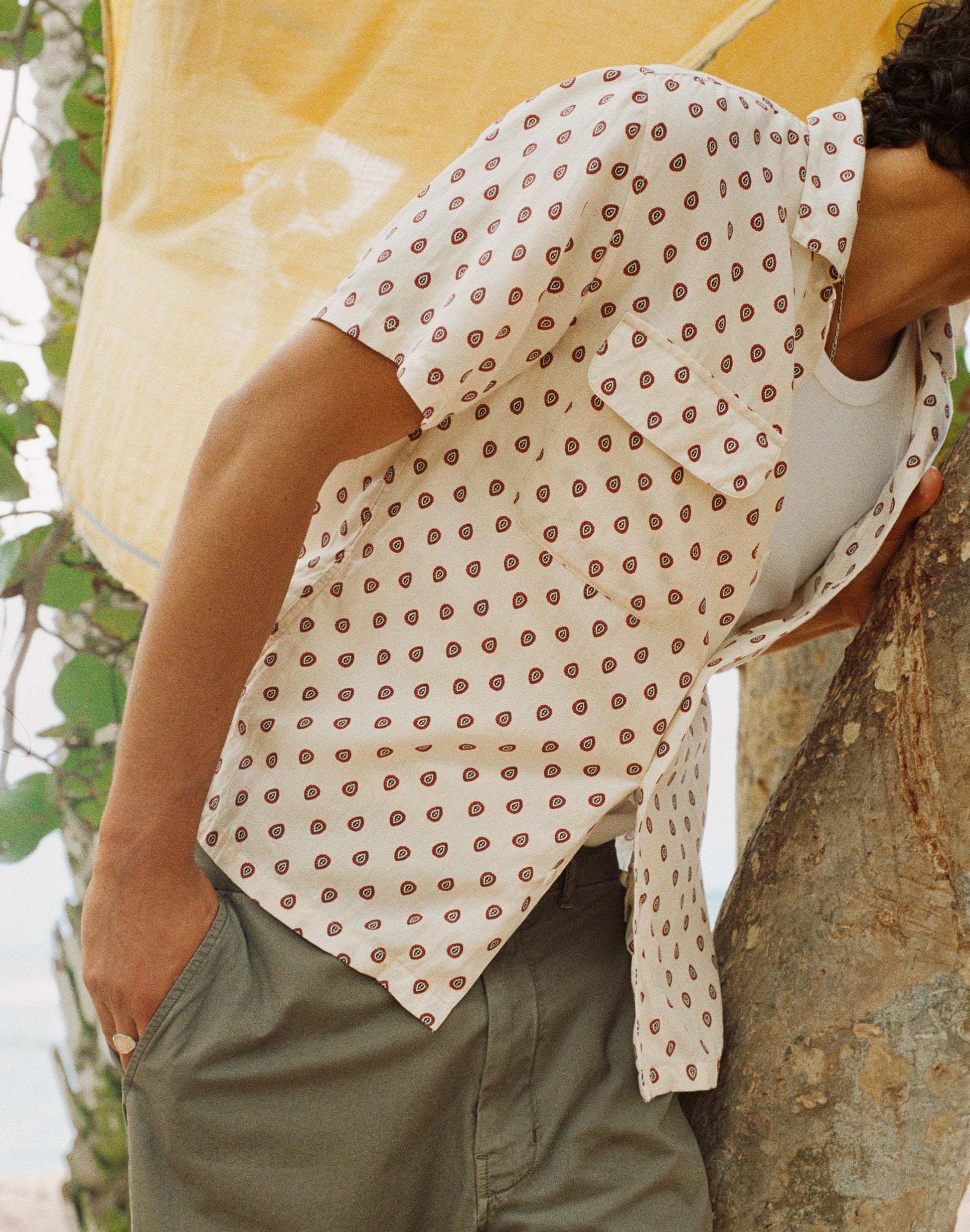 Short-Sleeve Camp Shirt in Archive Linen Blend Vintage Ivory | Madewell