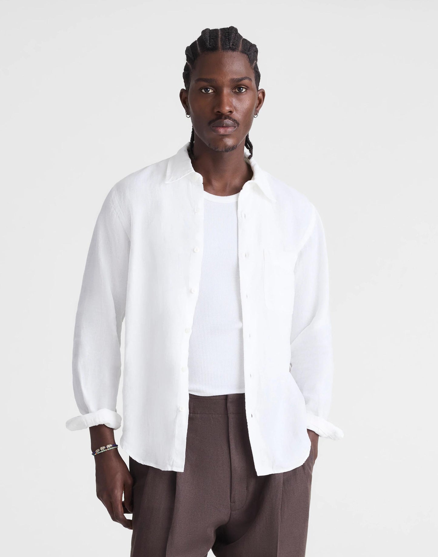 Button-Up Shirt in Linen White | Madewell