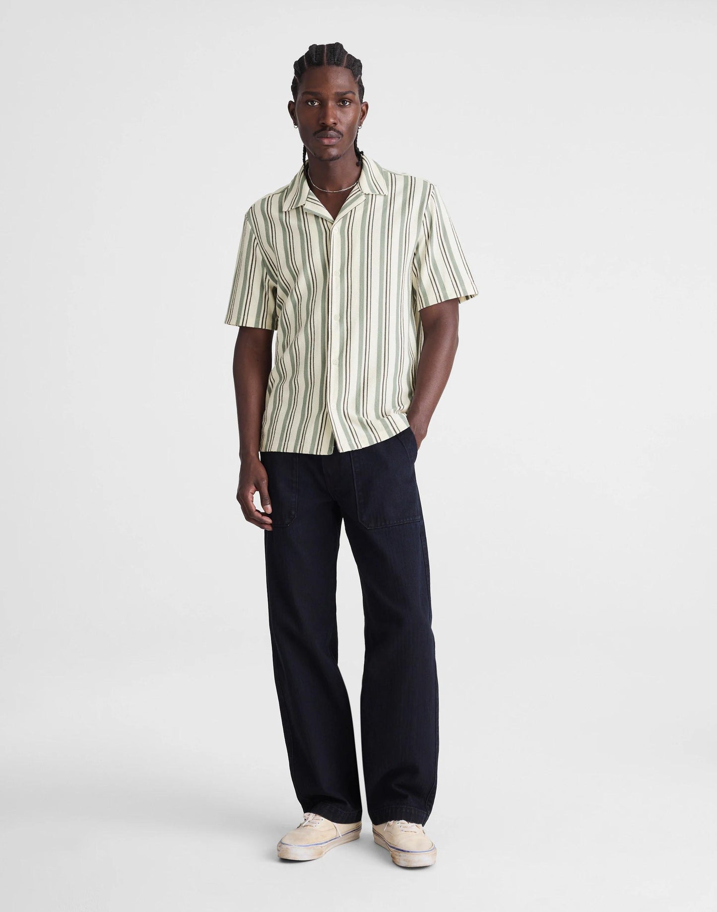 The Camp Shirt in Seaport Terry Frosted Cypress | Madewell