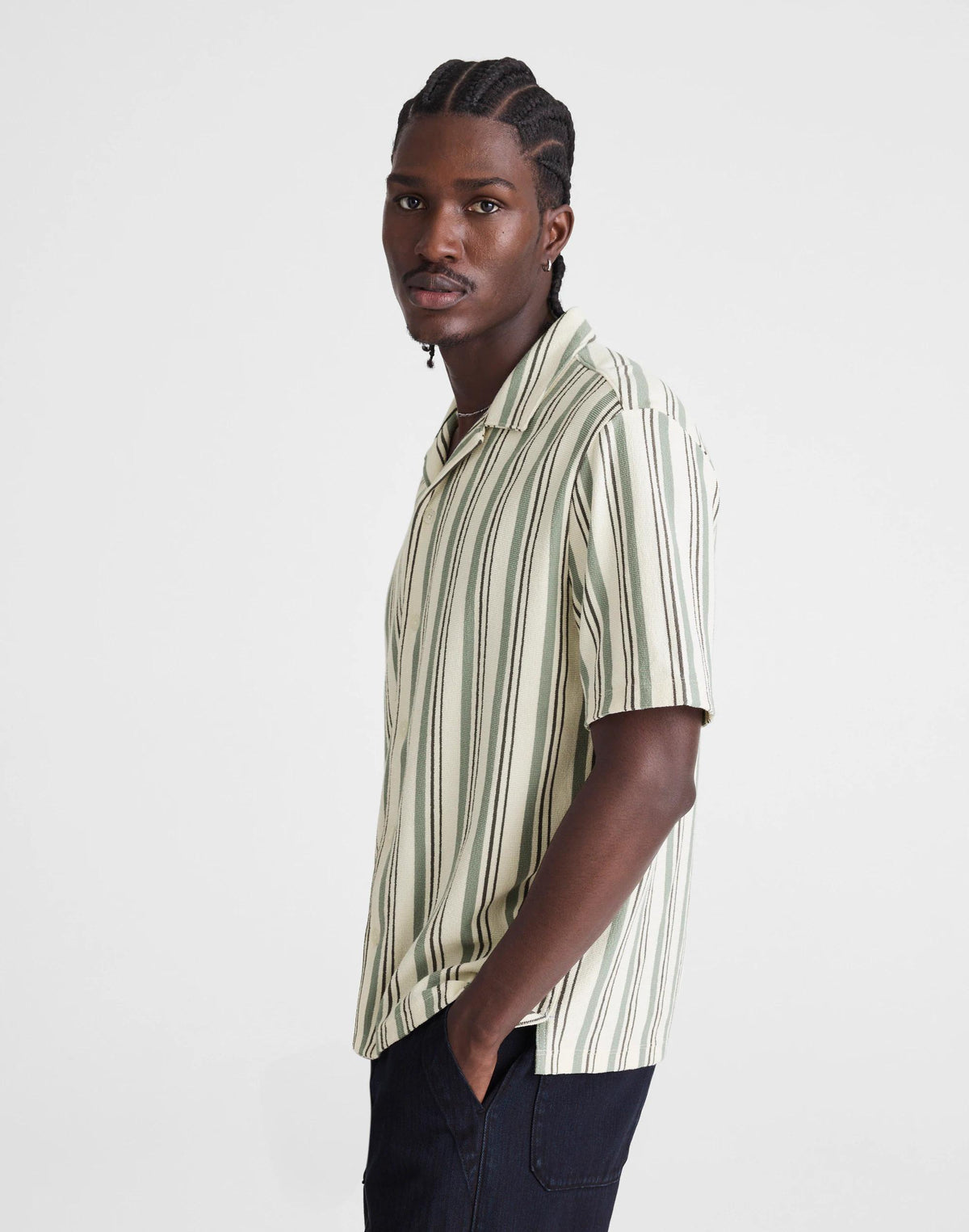 The Camp Shirt in Seaport Terry Frosted Cypress | Madewell