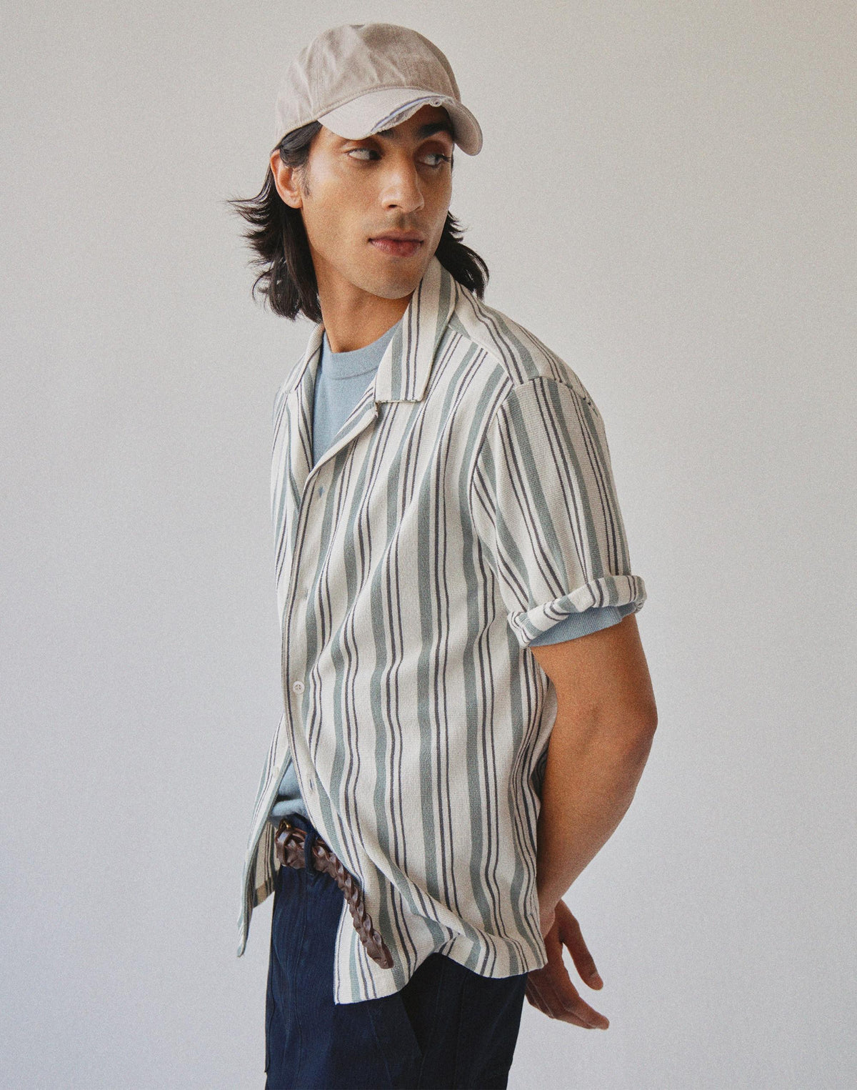 The Camp Shirt in Seaport Terry Frosted Cypress | Madewell