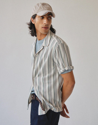 The Camp Shirt in Seaport Terry Frosted Cypress | Madewell