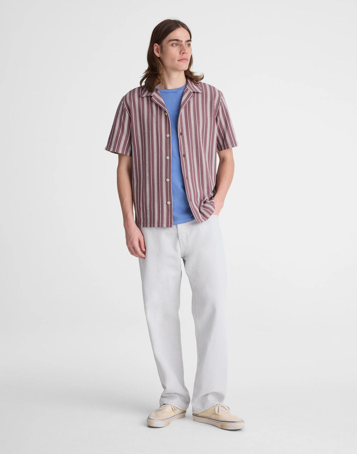 The Camp Shirt in Seaport Terry Chalked Fig | Madewell