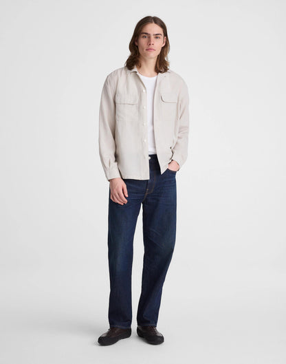 The Long-Sleeve Camp Shirt in Archive Linen Blend Form Grey | Madewell
