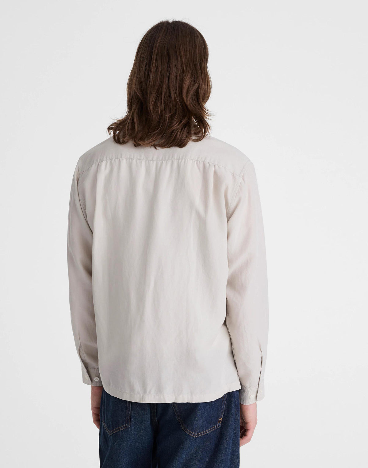 The Long-Sleeve Camp Shirt in Archive Linen Blend Form Grey | Madewell