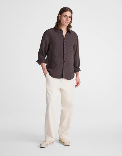 Button-Up Shirt in Linen Chocolate | Madewell