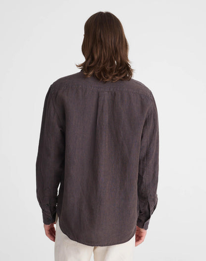 Button-Up Shirt in Linen Chocolate | Madewell