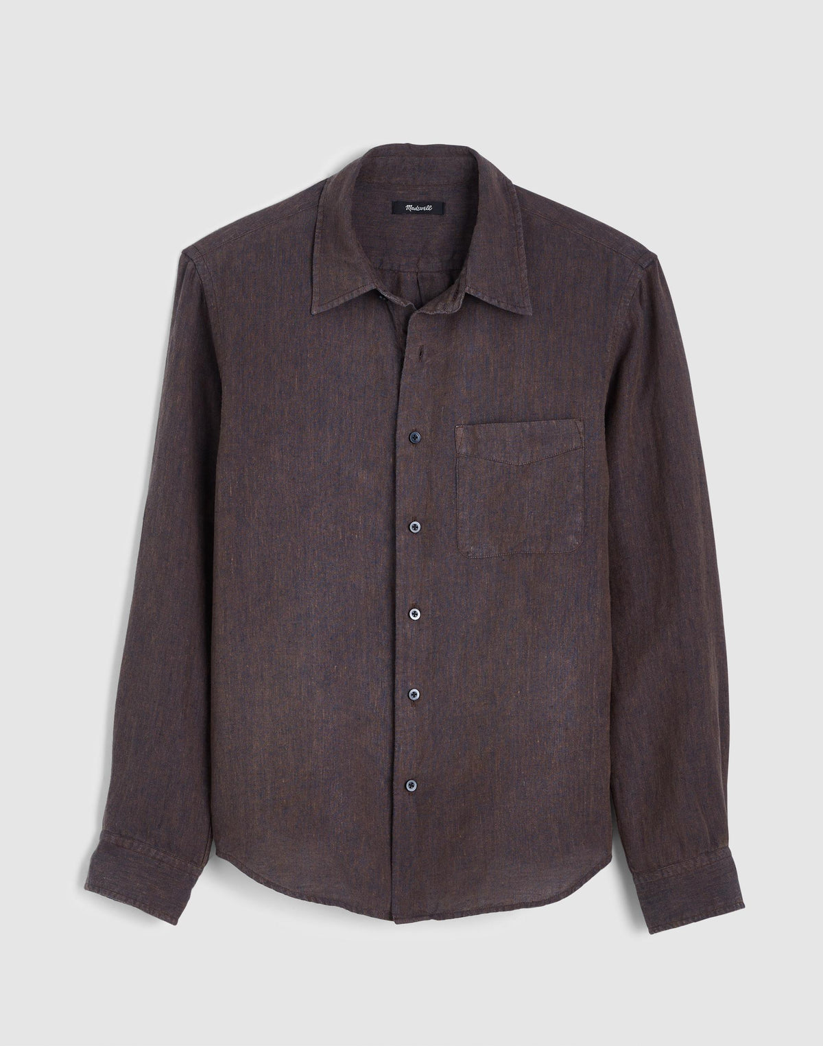 Button-Up Shirt in Linen Chocolate | Madewell