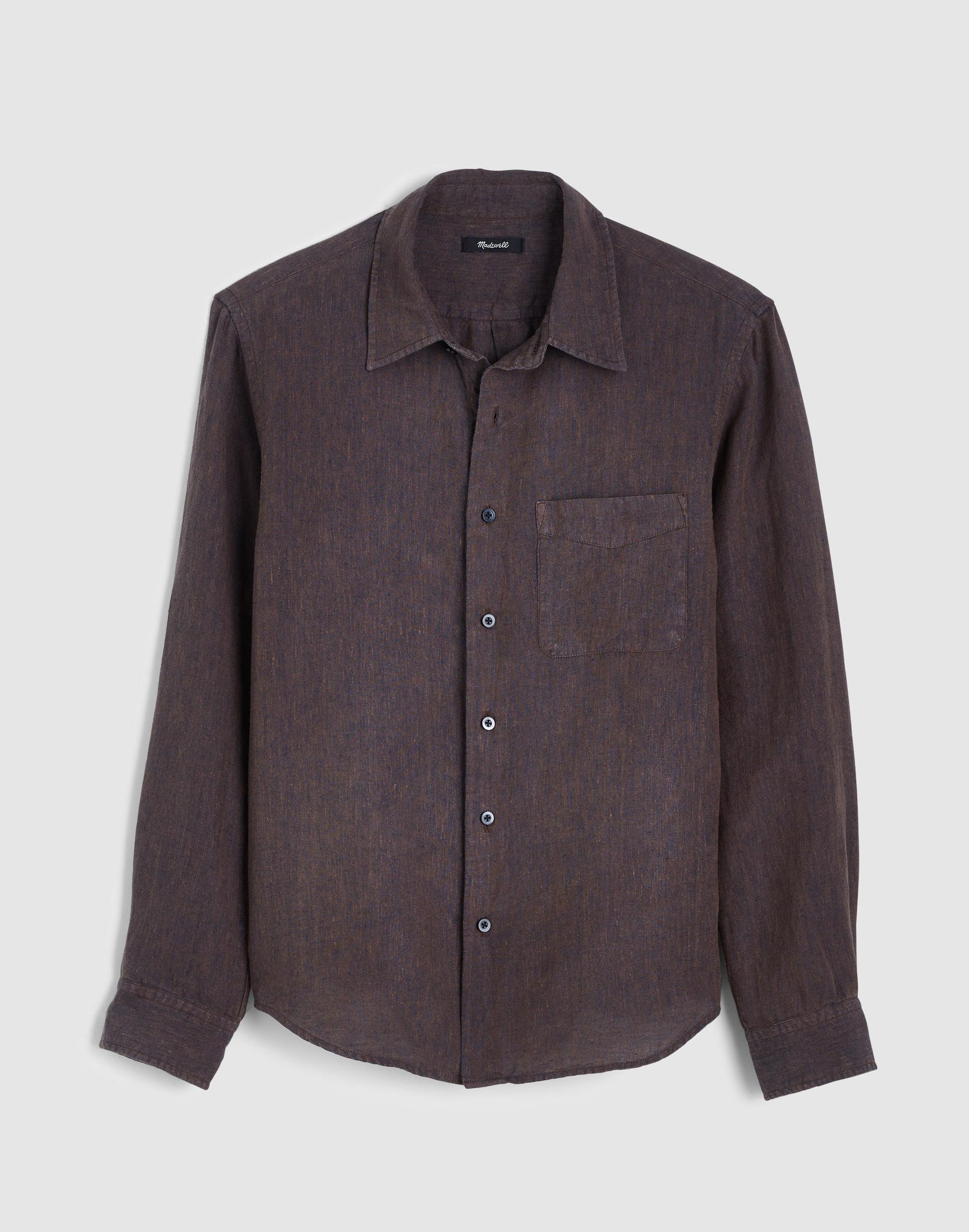 Button-Up Shirt in Linen Chocolate | Madewell