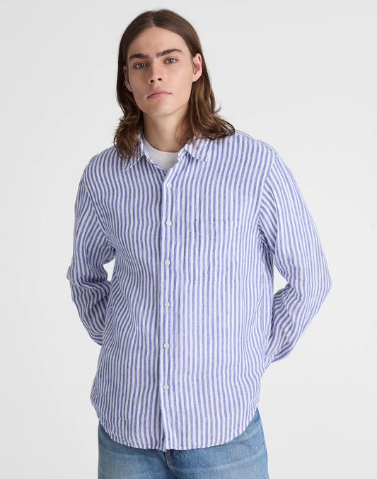 Button-Up Shirt in Linen Stripe | Madewell