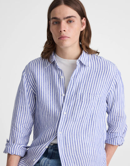 Button-Up Shirt in Linen Stripe | Madewell