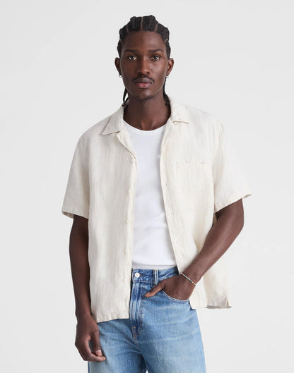 Short-Sleeve Camp Shirt in Linen Bleached | Madewell