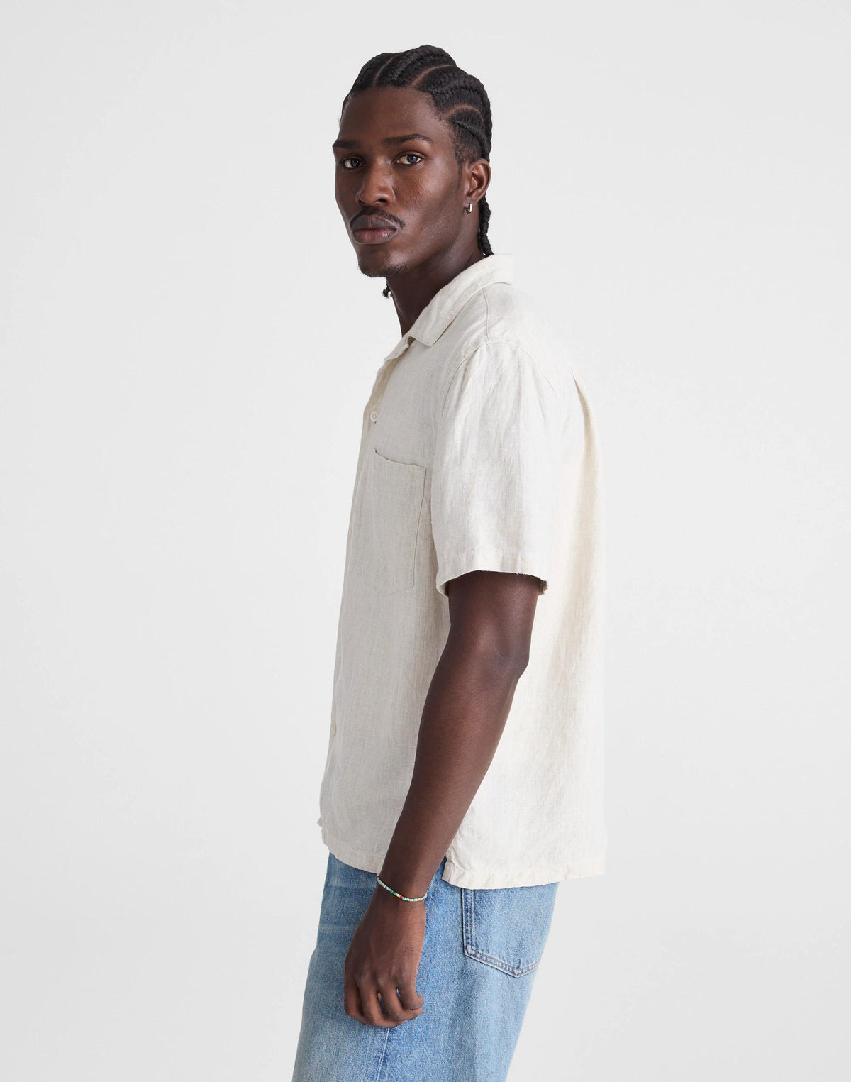 Short-Sleeve Camp Shirt in Linen Bleached | Madewell