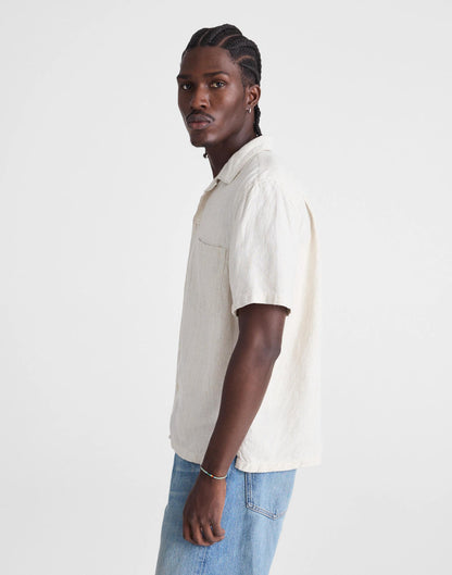 Short-Sleeve Camp Shirt in Linen Bleached | Madewell