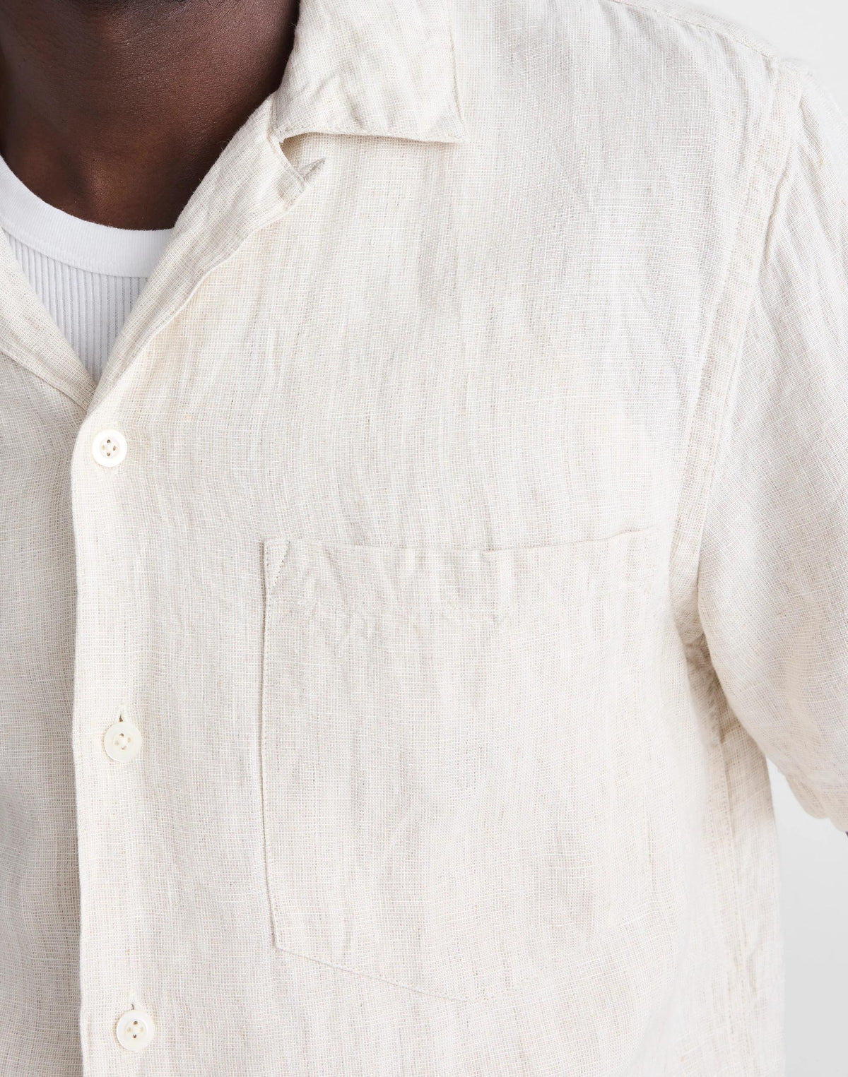 Short-Sleeve Camp Shirt in Linen Bleached | Madewell