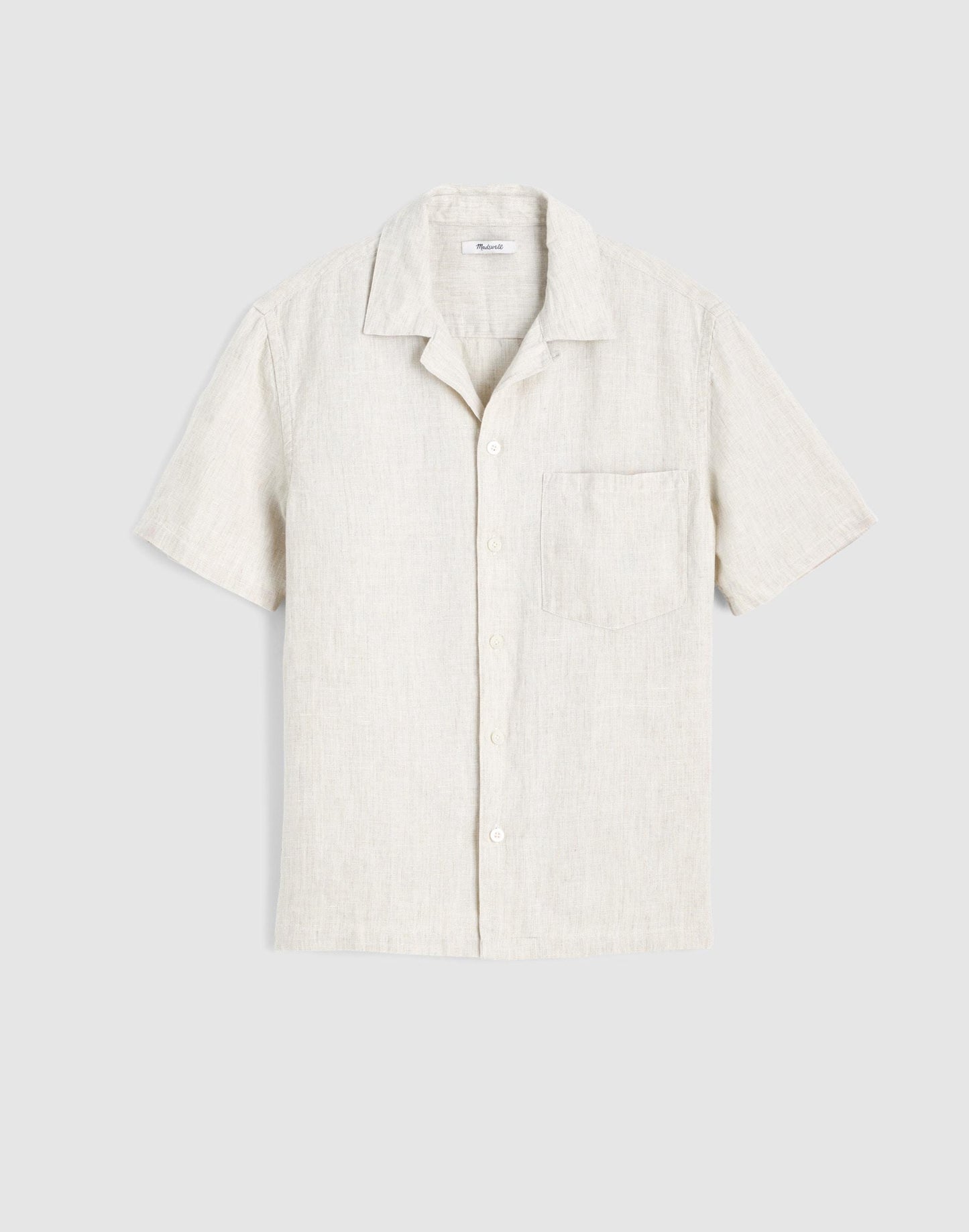 Short-Sleeve Camp Shirt in Linen Bleached | Madewell