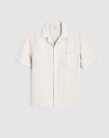 Short-Sleeve Camp Shirt in Linen Bleached | Madewell