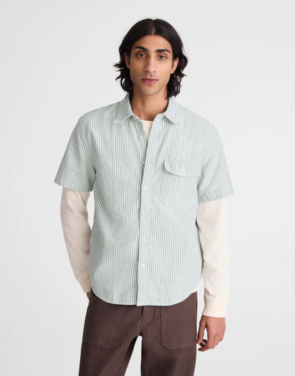 Short-Sleeve Single-Pocket Shirt in Allday Oxford Stripe | Madewell