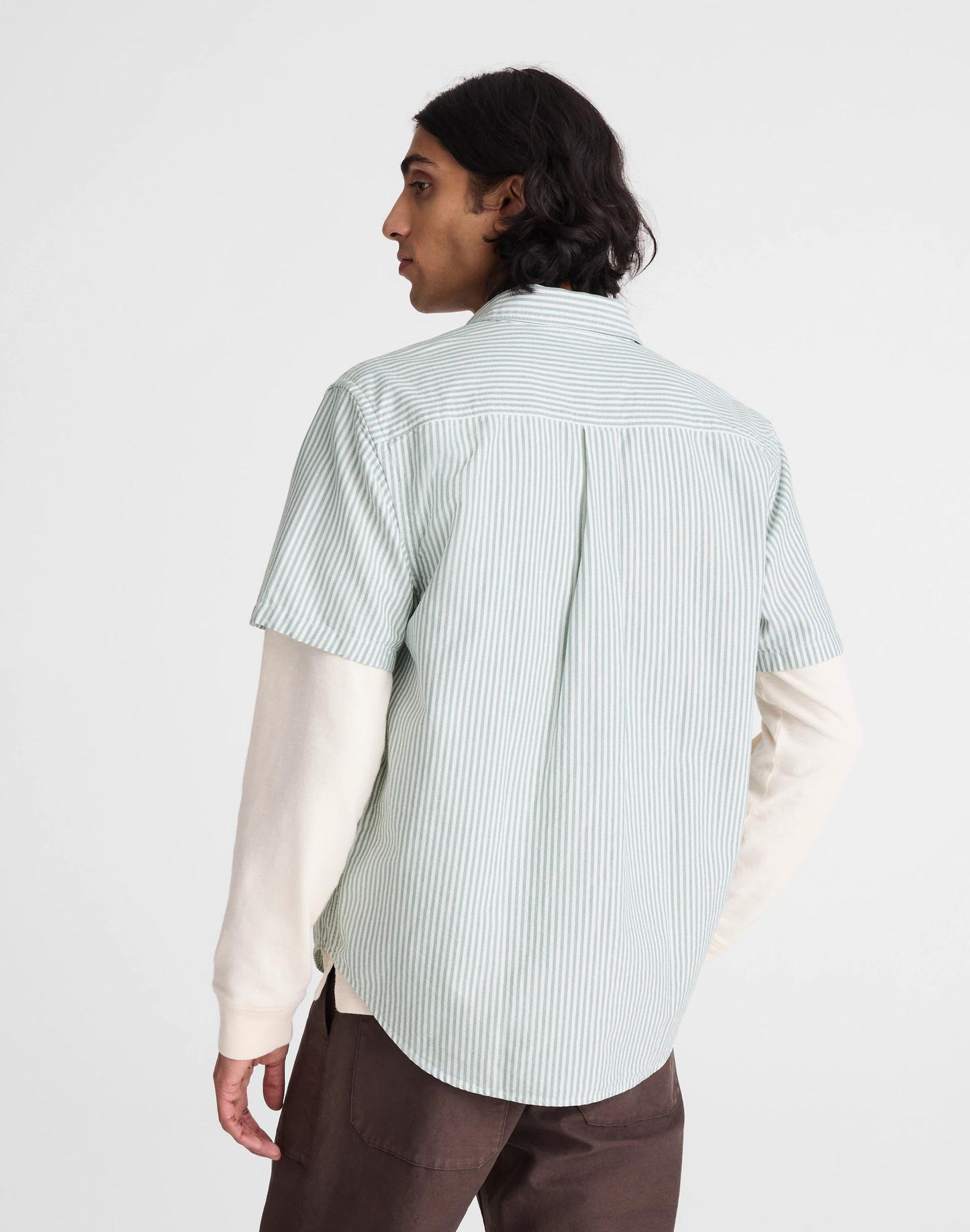 Short-Sleeve Single-Pocket Shirt in Allday Oxford Stripe | Madewell