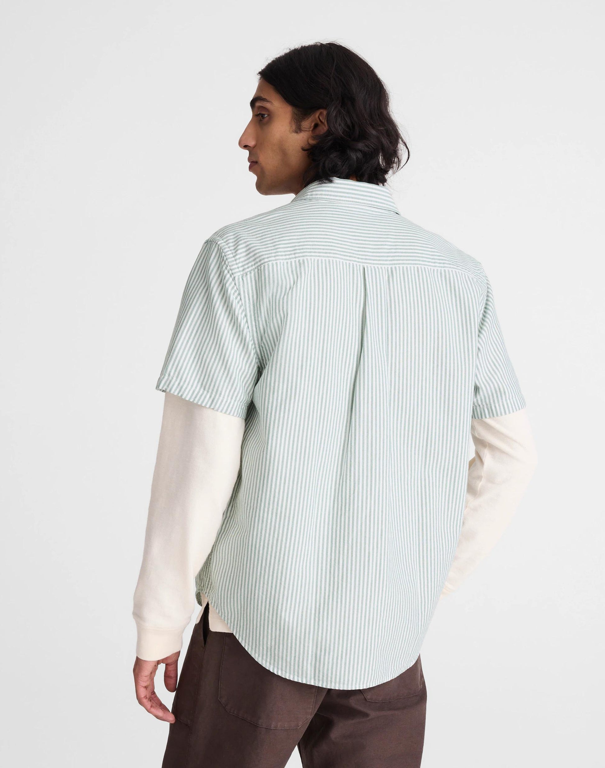 Short-Sleeve Single-Pocket Shirt in Allday Oxford Stripe | Madewell