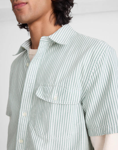 Short-Sleeve Single-Pocket Shirt in Allday Oxford Stripe | Madewell