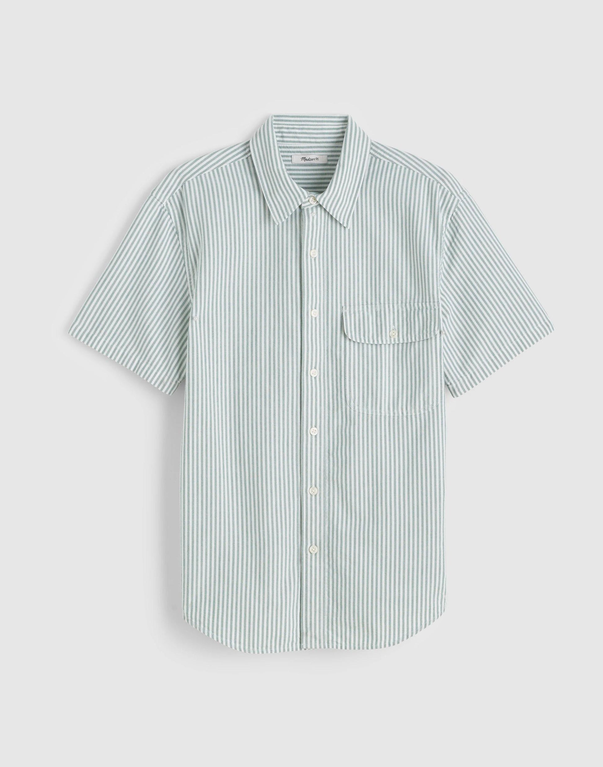 Short-Sleeve Single-Pocket Shirt in Allday Oxford Stripe | Madewell
