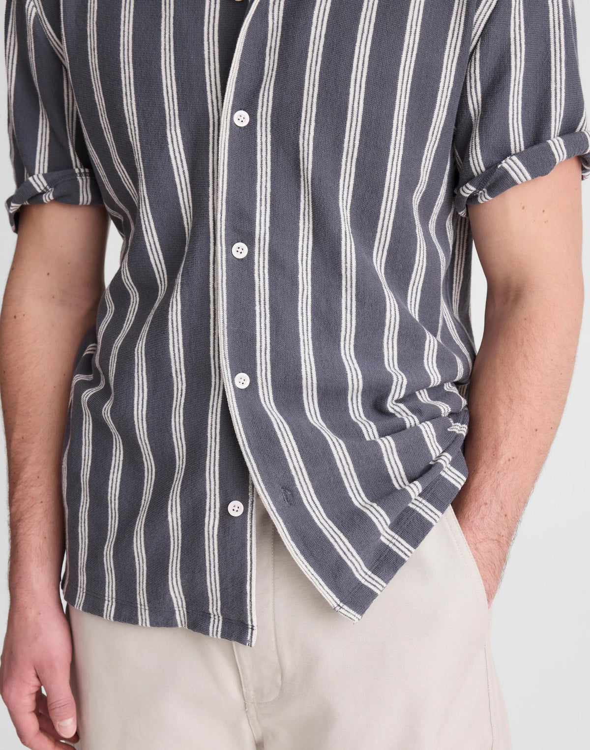 The Camp Shirt in Seaport Terry Heirloom Blue | Madewell