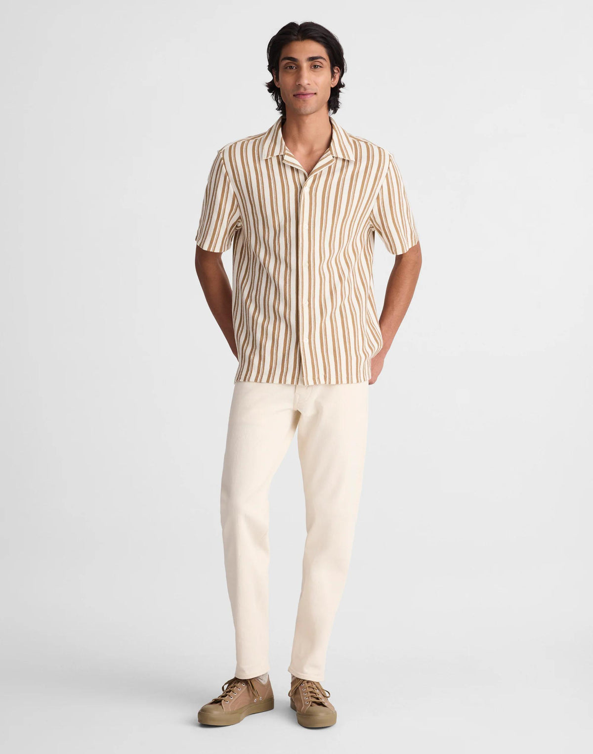 The Camp Shirt in Seaport Terry Maple Seed | Madewell