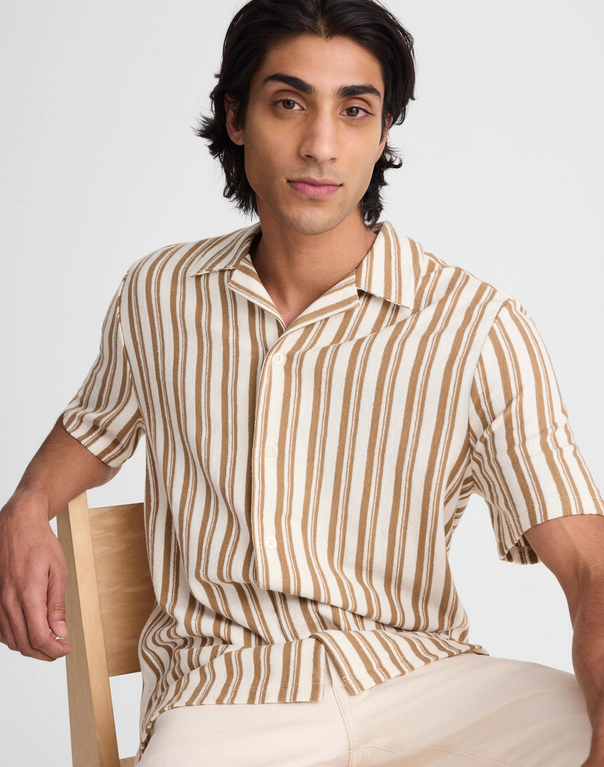 The Camp Shirt in Seaport Terry Maple Seed | Madewell