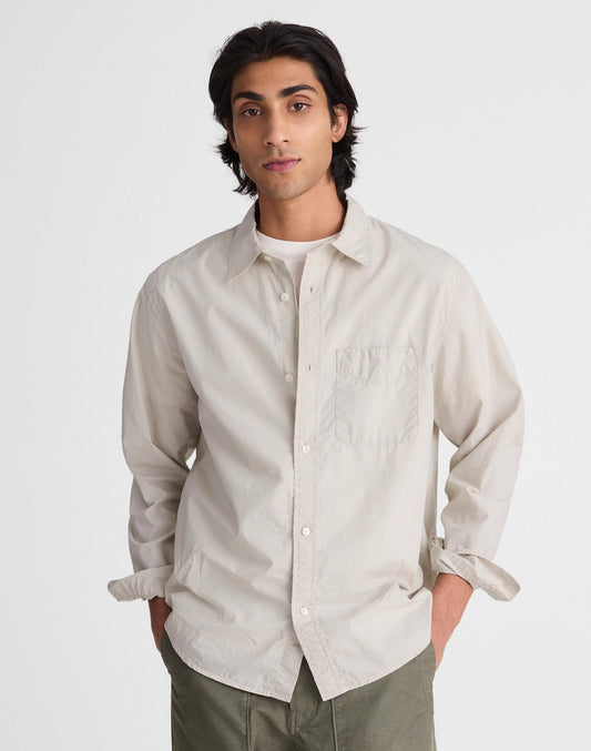 Button-Up Shirt in Crisp Poplin Steel | Madewell