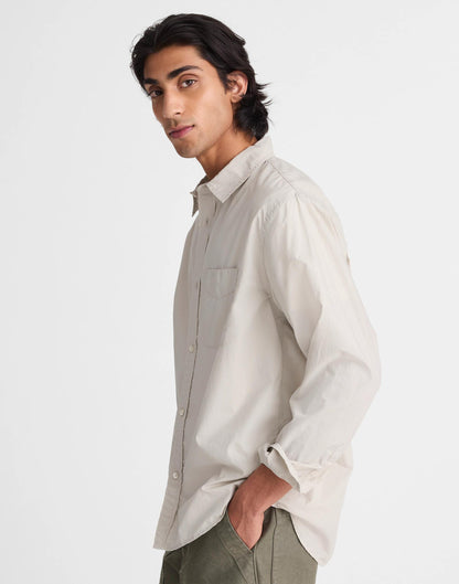 Button-Up Shirt in Crisp Poplin Steel | Madewell