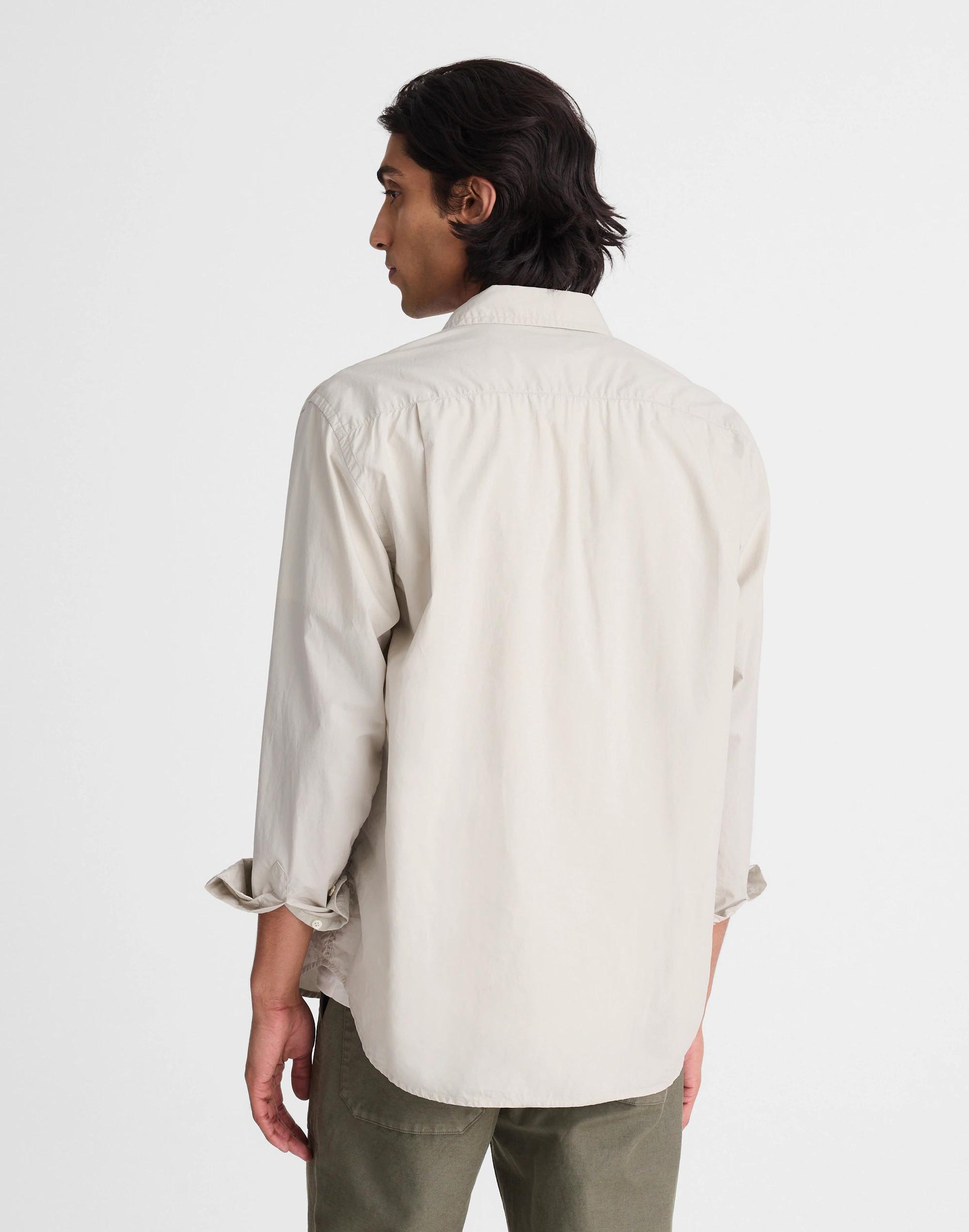 Button-Up Shirt in Crisp Poplin Steel | Madewell
