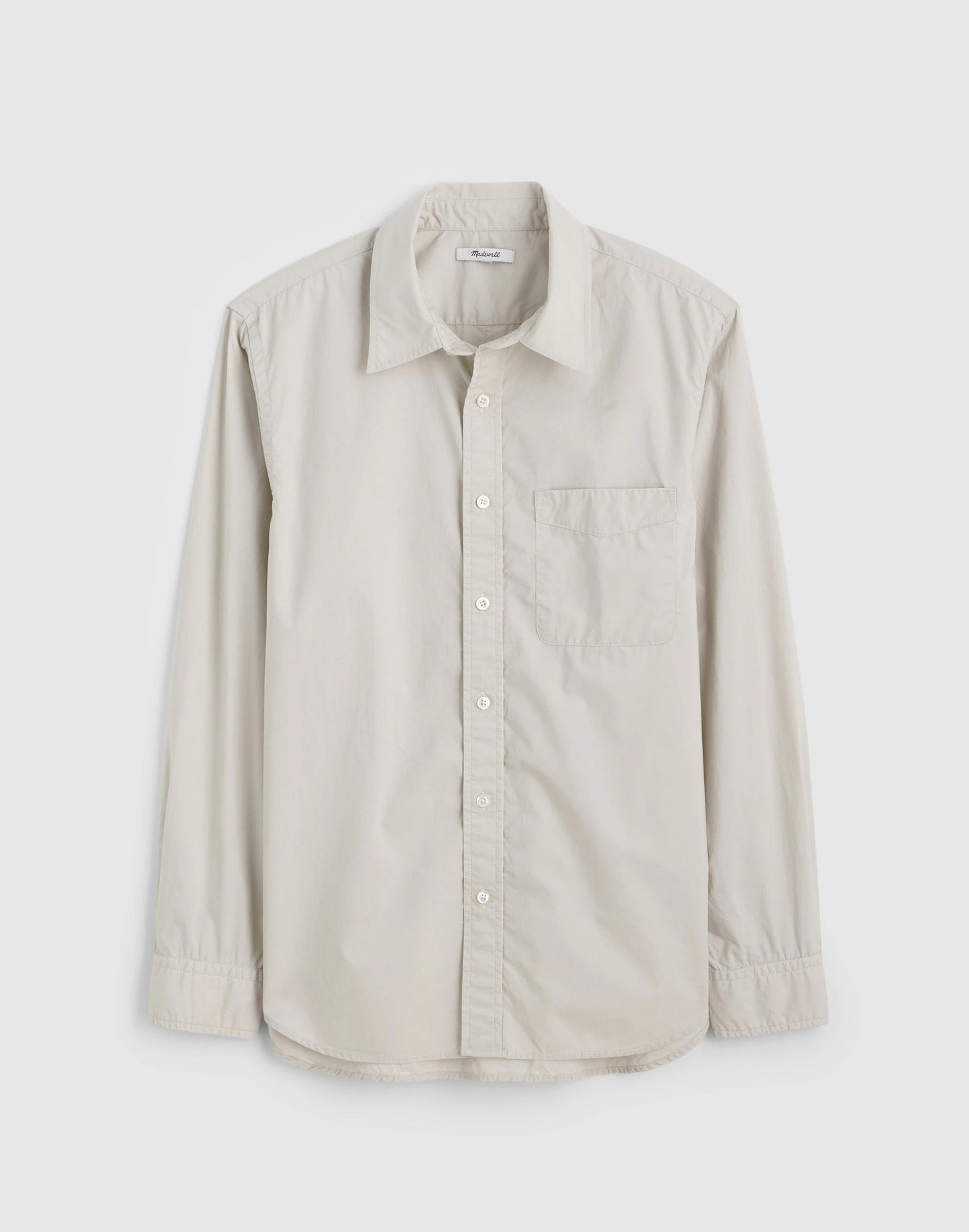 Button-Up Shirt in Crisp Poplin Steel | Madewell