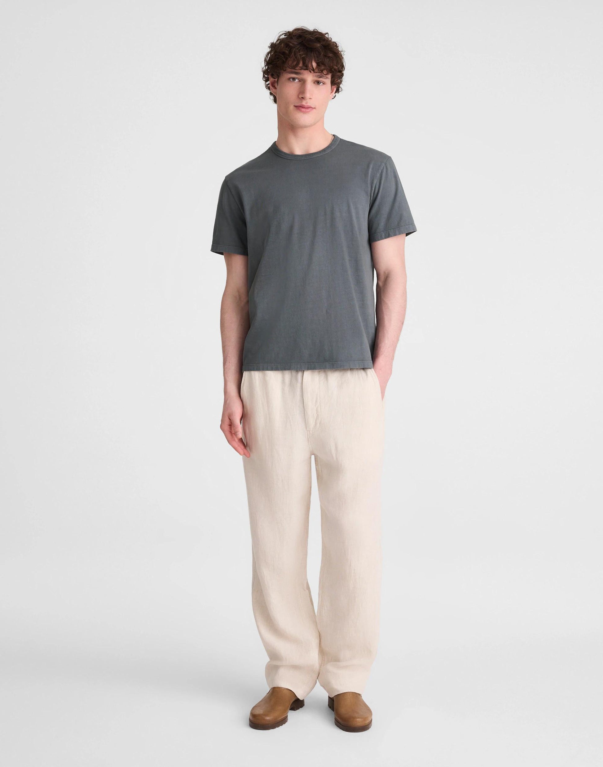 Garment-Dyed Allday Crewneck Tee Stormy Spruce | Madewell