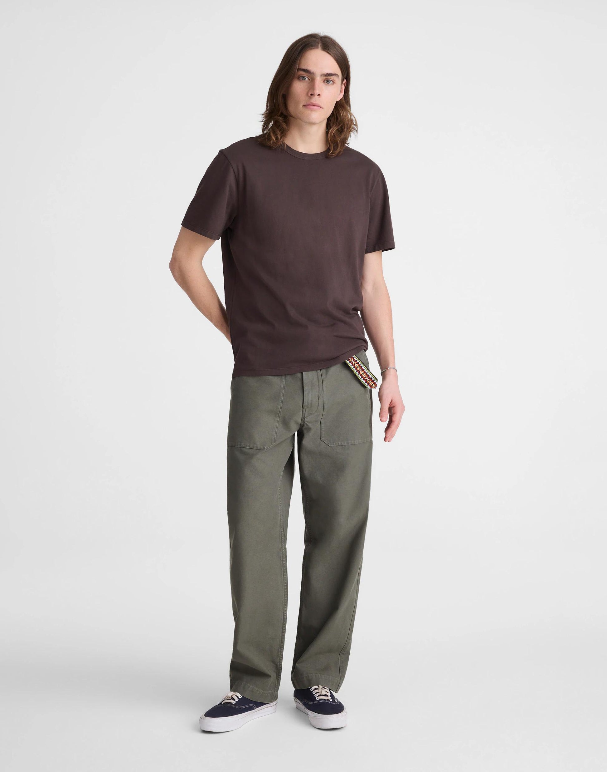 Garment-Dyed Allday Crewneck Tee Dark Brown | Madewell