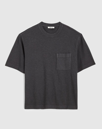 Boxy Pocket Tee in Weekend Slub Coal | Madewell