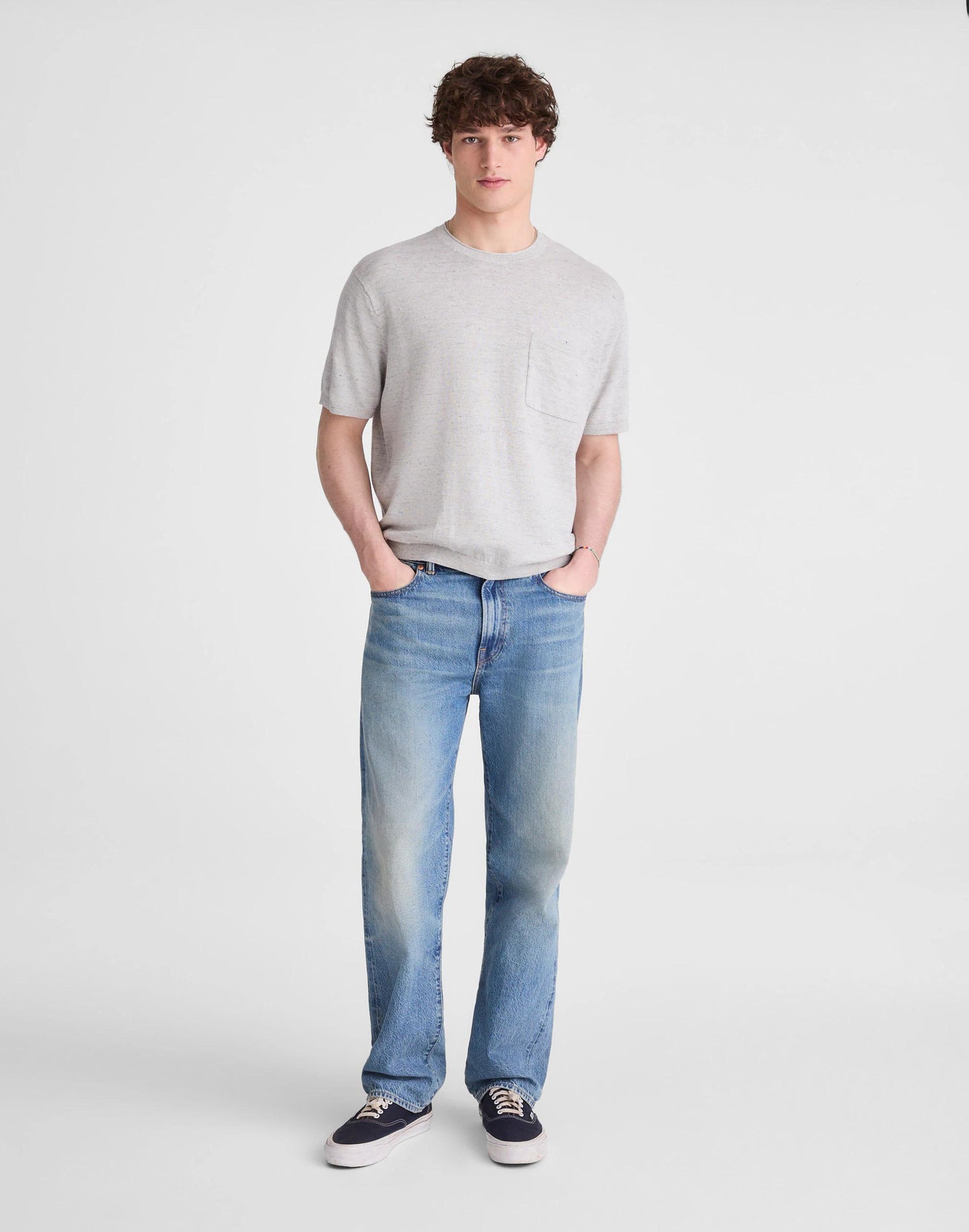Rollneck Sweater Tee Heather Feather Grey | Madewell