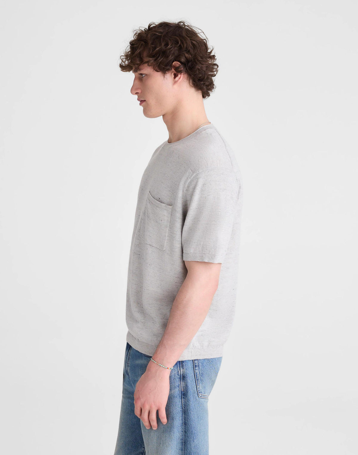 Rollneck Sweater Tee Heather Feather Grey | Madewell