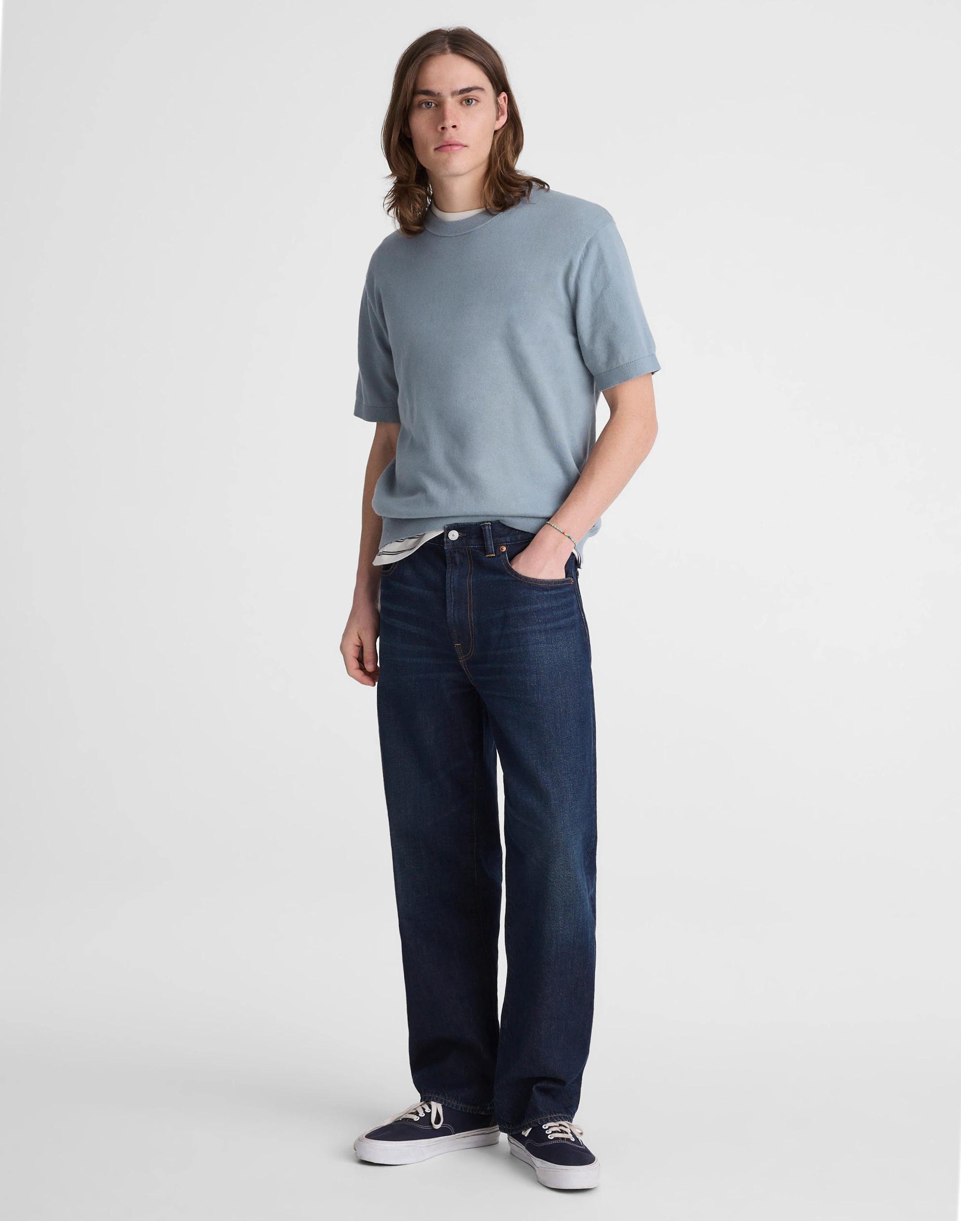 Crewneck Sweater Tee in Everyday Cotton Overcast | Madewell