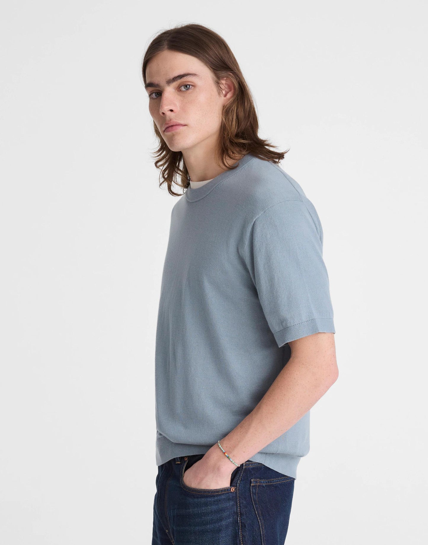 Crewneck Sweater Tee in Everyday Cotton Overcast | Madewell