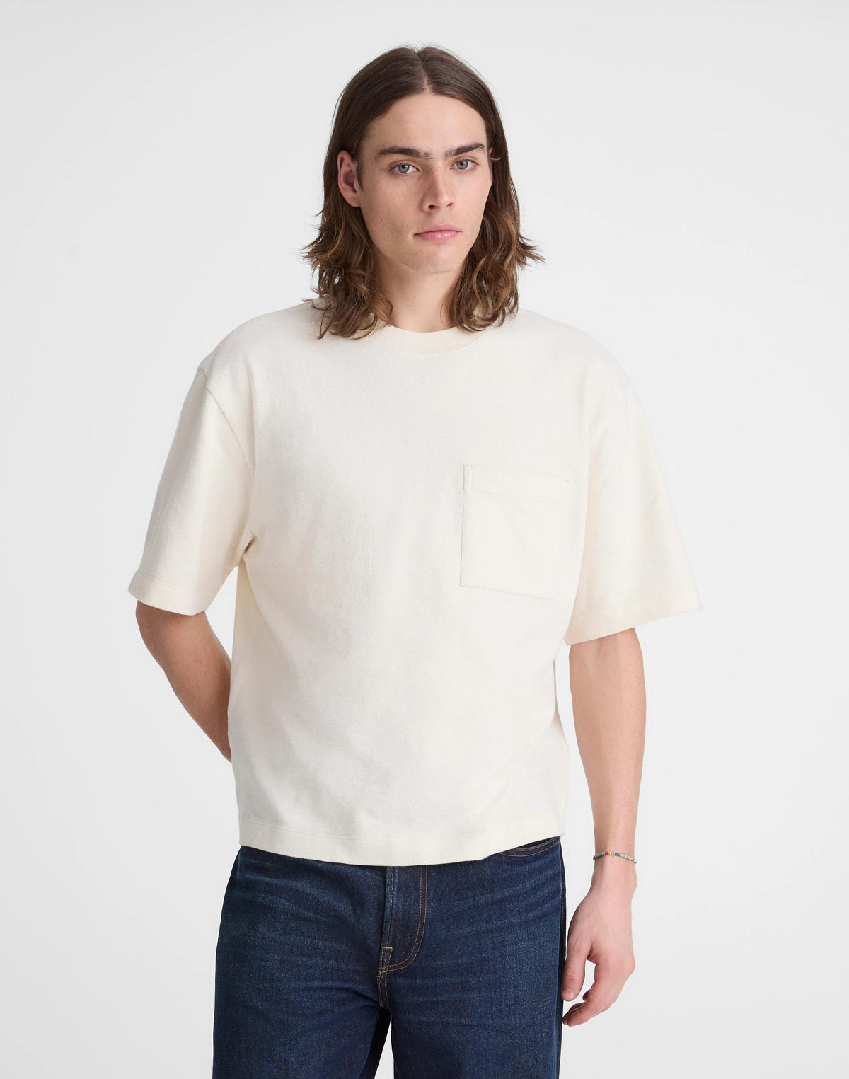 Boxy Pocket Tee in Weekend Slub Natural Seeded | Madewell