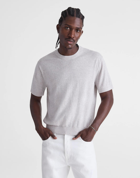 Crewneck Sweater Tee in Everyday Cotton Heather Pewter | Madewell