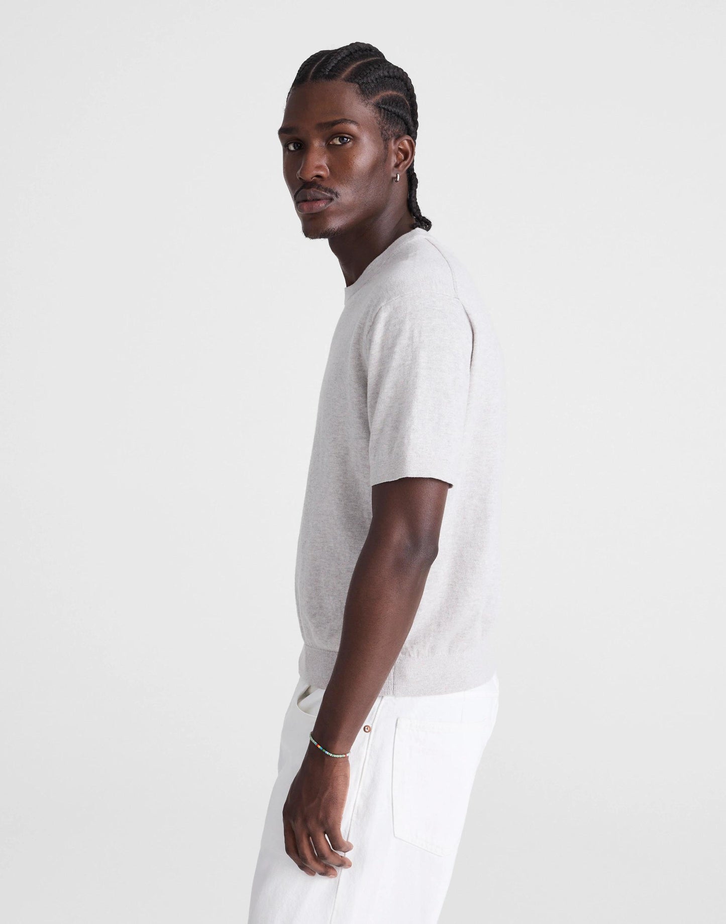 Crewneck Sweater Tee in Everyday Cotton Heather Pewter | Madewell