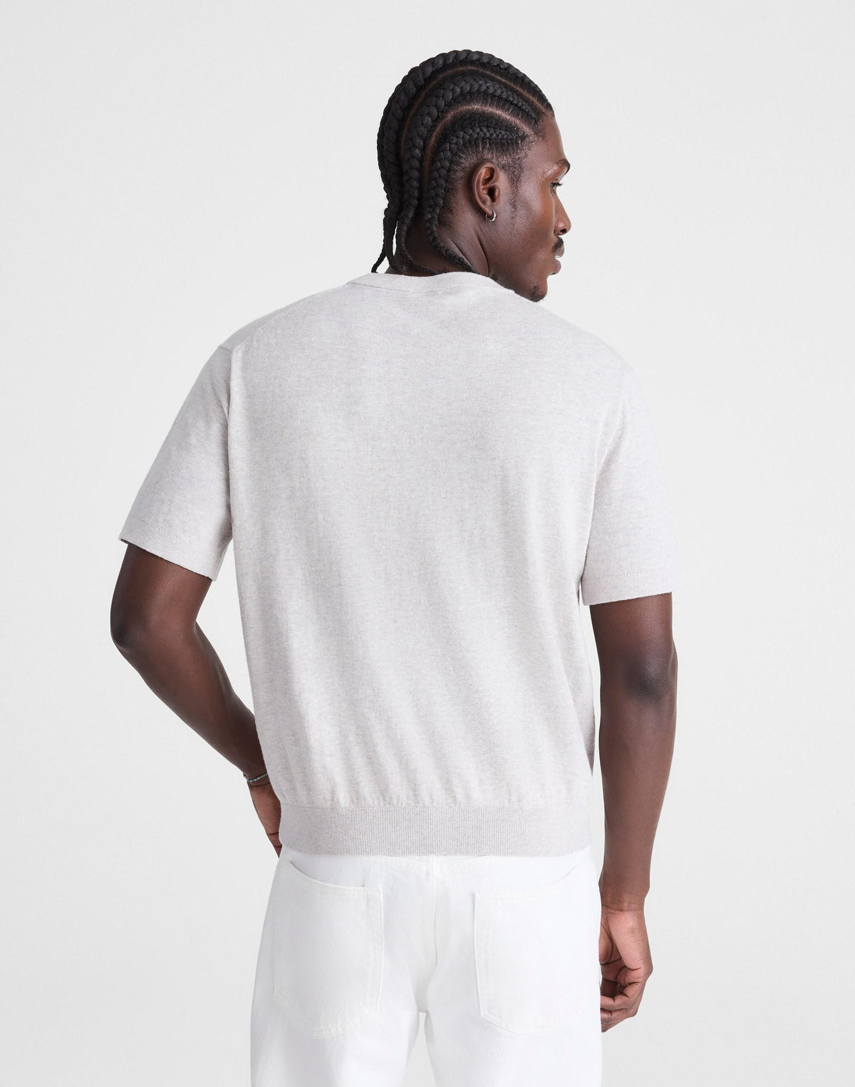Crewneck Sweater Tee in Everyday Cotton Heather Pewter | Madewell